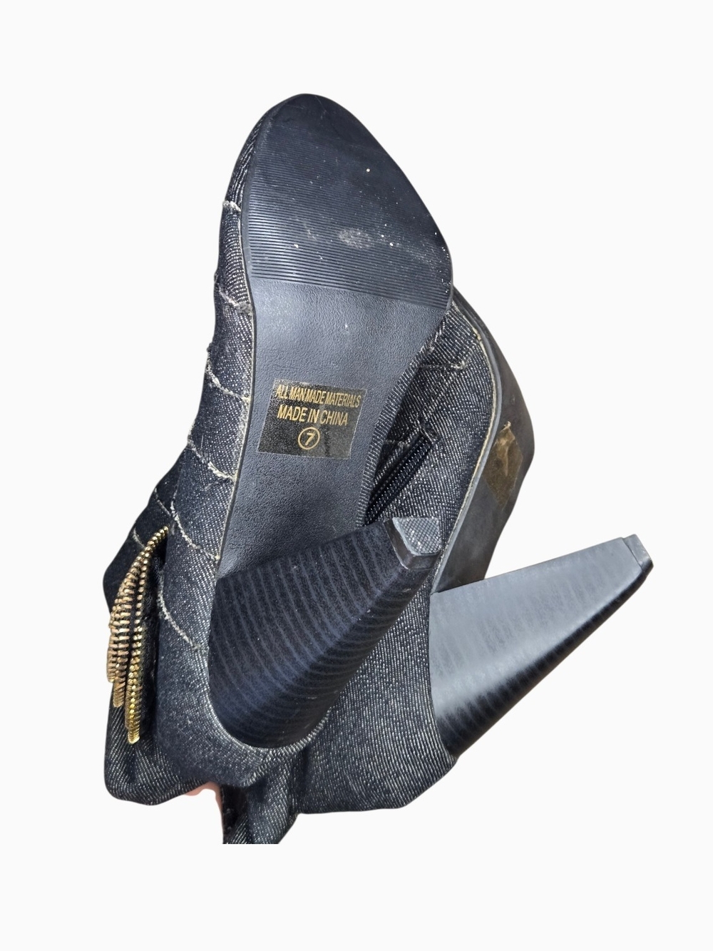 Y2k Dark Denim Ankle Boot with Spiral Rossete Detail ! - Picture 4 of 4